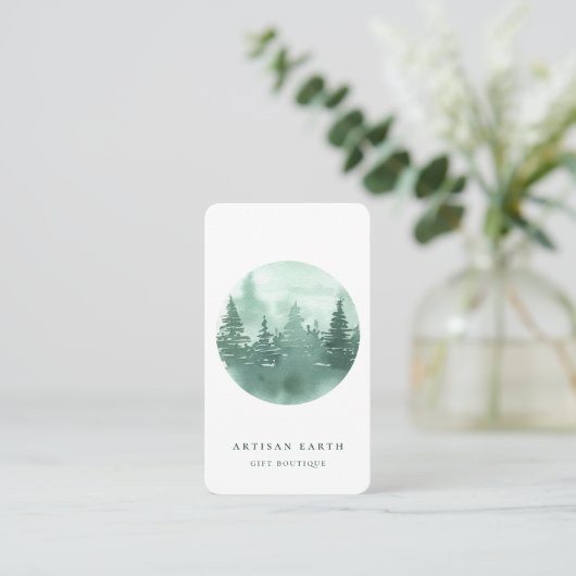 Rustikales Artisanwald-Logo Visitenkarte (Stehend Vorderseite)