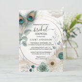 Rustikales Asian Sky Cloud Peacock Brautparty gela Einladung (Stehend Vorderseite)