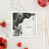 Rustikales Asian Sky Cloud Peacock Brautparty Serviette (Beispiel)