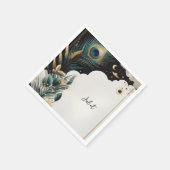 Rustikales Asian Sky Cloud Peacock Brautparty Serviette (Ecke)