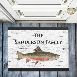 Rustikales Aspen Bark Foreut Fischer Lake House Fußmatte