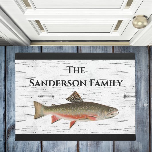 Rustikales Aspen Bark Foreut Fischer Lake House Fußmatte