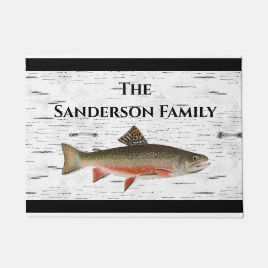 Rustikales Aspen Bark Foreut Fischer Lake House Fußmatte (Vorderseite)