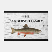 Rustikales Aspen Bark Foreut Fischer Lake House Fußmatte (Vorderseite)