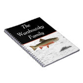 Rustikales Aspen Bark Foreut Fisherman Lake House Notizblock (Rechte Seite)