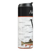 Rustikales Aspen Bark Trout Fisherman River Lake H Thermosbecher (Nach links gedreht)