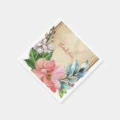 Rustikales Aussehen Aquarellblume Serviette (Ecke)