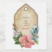 Rustikales Aussehen Aquarellblume Weinetikett (Einzelnes Label)