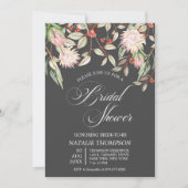 Rustikales australisches Blume Script-Brautparty Einladung (Vorderseite)