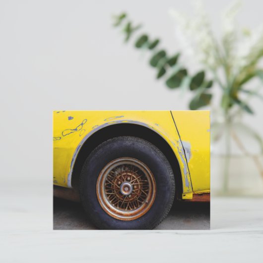 Rustikales Auto Postkarte (Stehend Vorderseite)