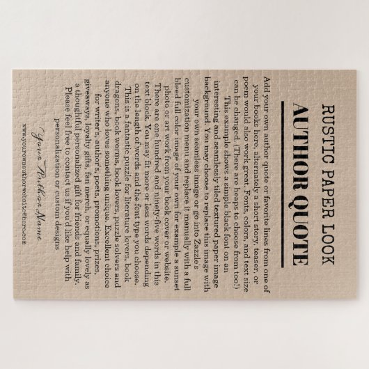 Rustikales Autorenangebot Puzzle (Horizontal)