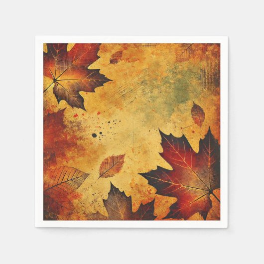 Rustikales, autotones Foliage Serviette (Vorderseite)