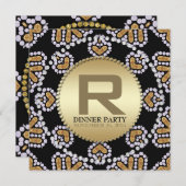 Rustikales Azteken Herz Goldenes Abendessen Party  Einladung (Vorne/Hinten)