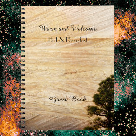 Rustikales B&B Gästebuch, Light Brown Stone with T Notizblock