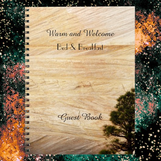 Rustikales B&B Gästebuch, Light Brown Stone with T Notizblock