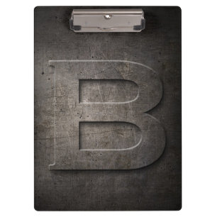 Rustikales B Monogramm-Klemmbrett des Metall Klemmbrett