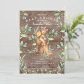 Rustikales Baby Bear und Mama Kinderdusche Einladu Einladung (Stehend Vorderseite)