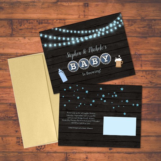 Rustikales Baby braut Blue Baby Dusche Postkarte