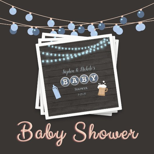 Rustikales Baby braut Blue Baby Dusche Serviette