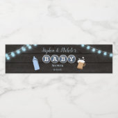 Rustikales Baby braut Blue Baby Dusche Wasserflaschenetikett (Einzelnes Label)
