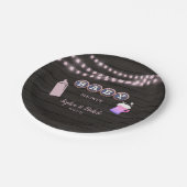 Rustikales Baby braut eine rosa Babydusche Pappteller (Schrägansicht)