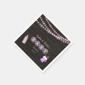 Rustikales Baby braut eine rosa Babydusche Serviette (Ecke)