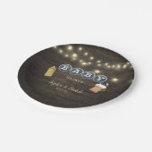 Rustikales Baby braut Gold Baby Dusche Pappteller (Schrägansicht)