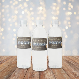 Rustikales Baby braut Gold Baby Dusche Wasserflaschenetikett