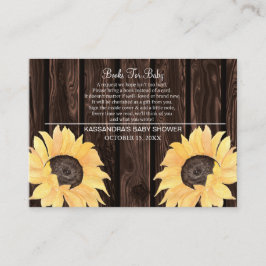 Rustikales Baby-Duschbuch für Baby Begleitkarte