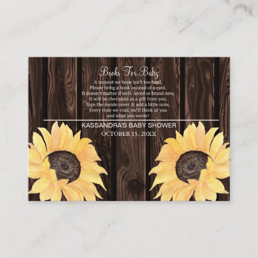 Rustikales Baby-Duschbuch für Baby Begleitkarte (Vorderseite)