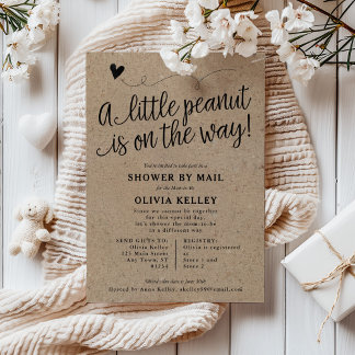 Rustikales Baby DUSCHE MIT MAIL, Little Peanut, Kr Einladung