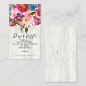 Rustikales Baby-Duschkabine-Windeln-Raffle-Ticket Begleitkarte (Vorne/Hinten)