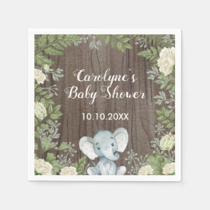 Rustikales Baby Elephant / botanische Vegetation / Serviette