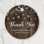 Rustikales Baby Es ist kalt draußen Winter Baby Du Geschenkanhänger (Rückseite)