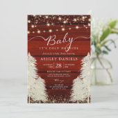 Rustikales Baby Es ist kalte Außendusche Einladung (Stehend Vorderseite)