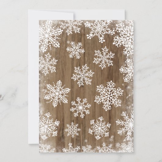 Rustikales Baby Es ist kalte Außendusche Einladung (Rückseite)