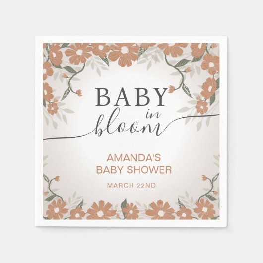 Rustikales Baby in Bloom-Blume Daisy-Dusche Serviette (Vorderseite)