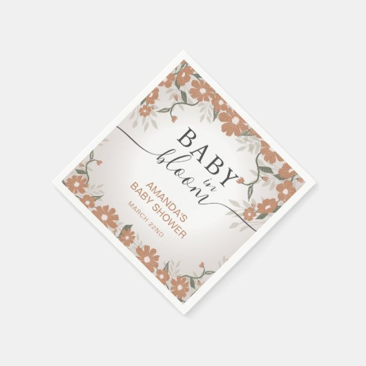 Rustikales Baby in Bloom-Blume Daisy-Dusche Serviette (Ecke)