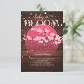 Rustikales Baby in Bloom Sakura Cherry Blossom Begleitkarte (Stehend Vorderseite)