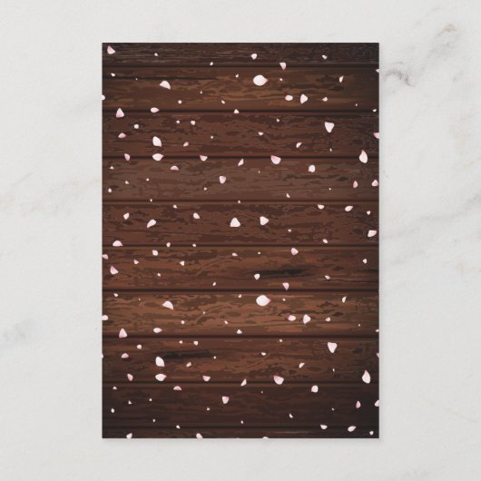 Rustikales Baby in Bloom Sakura Cherry Blossom Begleitkarte (Rückseite)