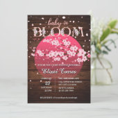 Rustikales Baby in Bloom Sakura Cherry Blossom Einladung (Stehend Vorderseite)