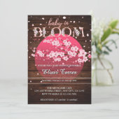 Rustikales Baby in Bloom Sakura Cherry Blossom Einladung (Stehend Vorderseite)