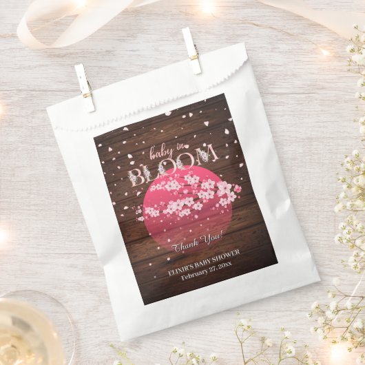 Rustikales Baby in Bloom Sakura Cherry Blossom Geschenktütchen (Ausgeschnitten)