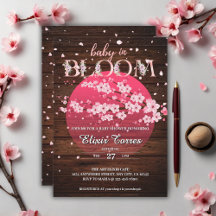 Rustikales Baby in Bloom Sakura Cherry Blossom Inv