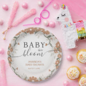 Rustikales Baby in der Blütendusche Pappteller (Party)