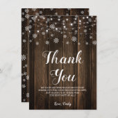 Rustikales Baby ist kalt draußen im Winter Dankeskarte (Vorne/Hinten)