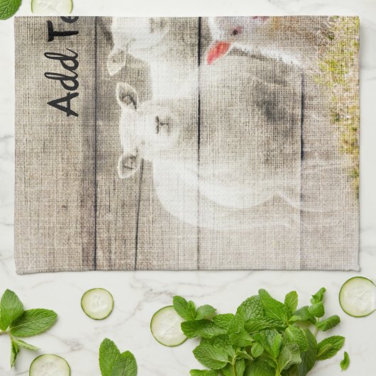 Rustikales Baby Lamm Geschirrtuch (Gefaltet)