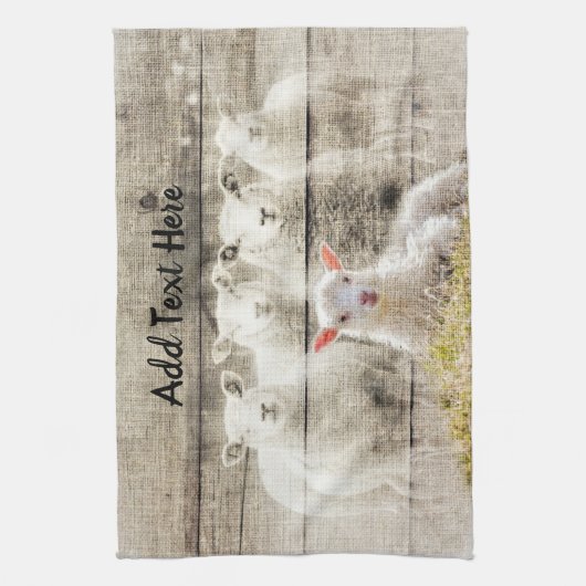 Rustikales Baby Lamm Geschirrtuch (Vertikal)