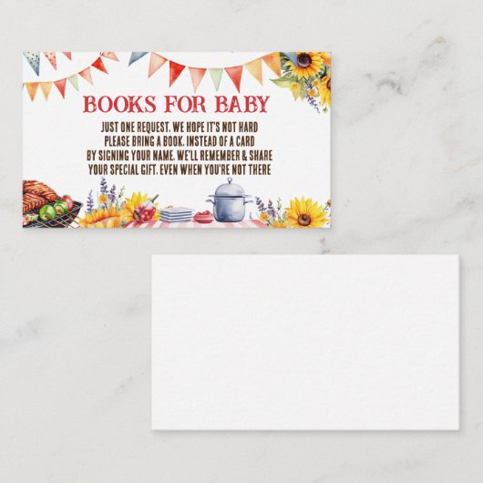 Rustikales BABY-Q Barbecue Picnic Books for Baby Begleitkarte (Vorne/Hinten)