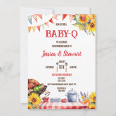 Rustikales BABY-Q Barbecue Picnic Sonnenblume Kari Einladung (Vorderseite)